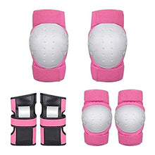 Load image into Gallery viewer, Fewear Kids & Adults Knee and Elbow Pads with Wrist Guards Protective Gear Set, Kneesavers Elbowsavers and Wristsavers for Skating Cycling Bike Rollerblading Scooter, L/M/S (Pink, M)