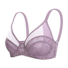 Load image into Gallery viewer, HSIA Minimizer Unlined Bra for Woman Underwire Lace Full Coverage Bra Grey Purple