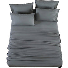 Load image into Gallery viewer, SONORO KATE Bed Sheets Set Sheets Microfiber Super Soft 1800 Thread Count Luxury Egyptian Sheets 16-Inch Deep Pocket Wrinkle Fade and Hypoallergenic - 6 Piece (Queen, Dark Grey)