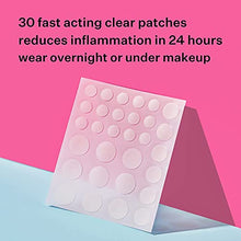Load image into Gallery viewer, Peach Slices Acne Spot Dots | Clear Hydrocolloid Acne Pimple Patch for Zits and Breakouts | Treats, Drains, and Shrinks Blemishes | Vegan and Cruelty-Free | Three Sizes 7mm, 10mm, 12mm (30 Count)