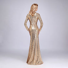 Load image into Gallery viewer, honey qiao Gold Modest Bridesmaid Dresses Long High Back Prom Party Gowns