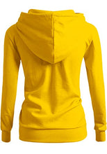 Load image into Gallery viewer, CLOVERY Women's Comfortable Fabric Long Sleeve Hoodie Yellow Small