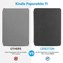 Load image into Gallery viewer, Kindle Paperwhite 2021 Case, OMOTON Kindle Cover Fits All-New Kindle (11th Generation - 2021 Release Only), Thin Light PU Leather Kindle Case with Auto Sleep/Wake Feature,Black