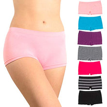 Load image into Gallery viewer, Alyce Intimates Pack of 7 Seamless No Show Womens Boyshort Hipster Panty, Standard & Plus Sizes