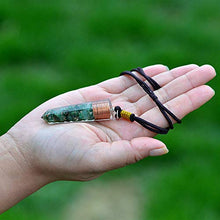Load image into Gallery viewer, Green Jade Copper Pencil Pendant Point - Jade Pendant - Orgone Pendant with Green Jade - Orgonite Emf Protection Necklace with Adjustable Cord - By Orgonite Crystal