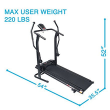 Load image into Gallery viewer, EFITMENT Adjustable Incline Magnetic Manual Treadmill w/Pulse Monitor (Upgraded-Arm Exercisers)