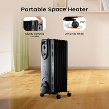 Load image into Gallery viewer, Oil Filled Radiator Heater, Radiator Heater, 2022 Upgraded 1500W Electric Portable Heater with 3 Heat Settings, Adjustable Thermostat, Quiet Overheat & Tip-Over Protection, Oil Heaters for indoor use
