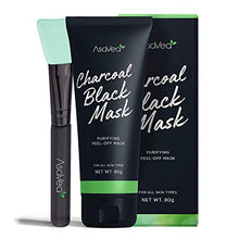 Load image into Gallery viewer, AsaVea Blackhead Peel Off Mask With Brush, Black mask, Blackhead Remover Mask, Purifying Black Peel off Charcoal Mask, Pore Removal Peel off Strip Mask Blackhead Acne Black Mud Facial Mask 80g