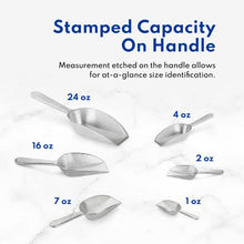 Load image into Gallery viewer, New Star Foodservice 34721 One-Piece Cast Aluminum Flat Bottom Bar Ice Flour Utility Scoop, 24-Ounce, Silver
