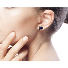 Load image into Gallery viewer, NOVICA Lapis Lazuli .925 Sterling Silver Button Earrings, Lavish Moon'