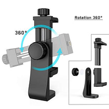 Load image into Gallery viewer, Universal Phone Tripod Mount Adapter with Bluetooth Camera Remote, Cell Phone Holder with Adjustable Clamp for Selfie Stick Monopod Compatible with iPhone, Samsung and so on, Wrist Strap Included