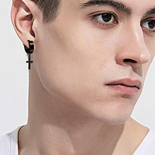 Load image into Gallery viewer, Udalyn 6 Pairs of Cross Earrings Dangle Hinged Earrings for Men and Women Wearing Stainless Steel Cross Hoop Earrings and Stud Earrings