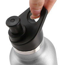 Load image into Gallery viewer, TOPOKO 25 OZ Hydro Double Wall Flask Stainless Steel Water Bottle, Bite Valve Top, Vacuum Insulated, Sweat Proof, Leak Proof Sports Thermos. Standard Mouth 25oz, BPA-Free, Keep Cold 24 Hours (Gray)