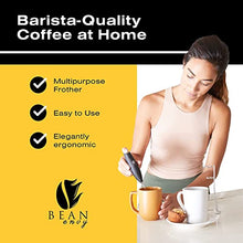Load image into Gallery viewer, Bean Envy Milk Frother for Coffee - Handheld, Mini Electric Drink Mixer, Foamer & Frother with Stand for Coffee, Lattes, Hot Chocolates and Shakes - Black