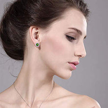 Load image into Gallery viewer, Gem Stone King 1.39 Ct Round Green Chrome Diopside 925 Sterling Silver Earrings
