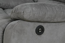 Load image into Gallery viewer, RelaxZen Longstreet Rocker Recliner with Massage, Heat and Dual USB ports, Gray