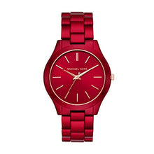Load image into Gallery viewer, Michael Kors Women's Slim Runway Quartz Watch with Stainless-Steel-Plated Strap, Red, 20 (Model: MK3895)