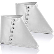 Load image into Gallery viewer, Skeleteen Costume White Gangster Spats - Roaring 20s Steampunk Dress Up Faux Leather Costume Shoe Cover White Spats with Silver Studs for Adults