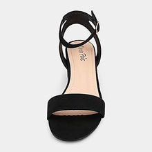 Load image into Gallery viewer, DREAM PAIRS Women's Black Sudede Open Toe Ankle Strap Low Block Chunky Heels Sandals Party Dress Pumps Shoes Size 7 M US Carnival