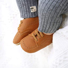 Load image into Gallery viewer, RVROVIC Baby Boys Girls Anti-Slip Sneakers Soft Ankle Boots Toddler First Walkers Newborn Crib Shoes(12-18 Months,6-Brown)
