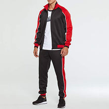 Load image into Gallery viewer, Men's Tracksuit Set 2 Piece Athletic Sports Casual Full Zip Active Wear Sweatsuit Black Small