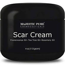 Load image into Gallery viewer, Majestic Pure Scar Cream for Face & Body - w/Pure Tea Tree Frankincense & Rosemary Oils, Soothes and Reduces the Appearances of Old and New Scars, Acne Scars, Stretch Mark, and Surgery Scars, 4 oz