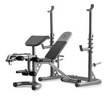 Load image into Gallery viewer, Gold's Gym XRS 20 Adjustable Olympic Workout Bench with Squat Rack, Leg Extension, Preacher Curl, and Weight Storage