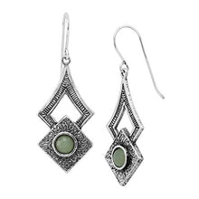 Load image into Gallery viewer, Silpada 'Aventurine Adventure' Double Diamond-Shaped Drop Earrings in Sterling Silver