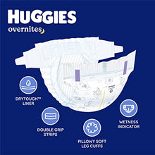 Load image into Gallery viewer, Overnight Diapers Size 3 (16-28 lbs), 66 Ct, Huggies Overnites Nighttime Baby Diapers