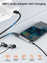 Load image into Gallery viewer, USB C to 3.5mm Headphone and Charger Adapter,CableCreation 2 in 1 Type-C to Hi-Res 3.5mm Audio with PD Fast Charge for iPad Mini, Pixel 2/3, Note10/9,Galaxy S22/S21/S20 etc
