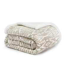 Load image into Gallery viewer, Eddie Bauer | Ultra-Plush Collection | Throw Blanket-Reversible Sherpa Fleece Cover, Soft & Cozy, Perfect for Bed or Couch, San Juan Oyster