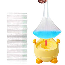 Load image into Gallery viewer, 100 Pack Portable Travel Universal Potty Chair Liners with Drawstring Training Toilet Seat Potty Bags Cleaning Bag for Kids Toddlers Adults Pets Outdoors (42 x 24 cm)