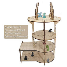 Load image into Gallery viewer, D&D 3D Mage's Tower Battle Map 4-Level 16 Inches Tall Wood Laser Cut with 1" Grid Wargaming Terrain for Dungeons & Dragons, Pathfinder, Warhammer or Other Tabletop RPG