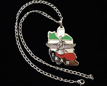 Load image into Gallery viewer, Iran Map Flag Farvahar Necklace Iranian Persian Iran Persia Art Farohar Chain