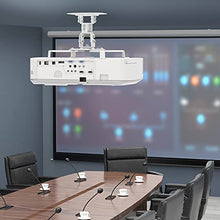 Load image into Gallery viewer, WALI Projector Ceiling Mount, Universal Low Profile Projector Mount with Retractable Arms and Multiple Adjustment Function (PM-002-W), White