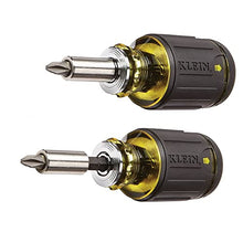 Load image into Gallery viewer, Klein Tools 32308 Multi-bit Stubby Screwdriver, Impact Rated 8-in-1 Adjustable Magnetic Tool with Phillips, Slotted, Square and Nut Driver