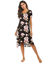 Load image into Gallery viewer, Ekouaer Women's Nightgown Sleepwear Short Sleeves Shirt Casual Sleepdress