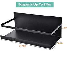 Load image into Gallery viewer, Roysili Magnetic Spice Rack Refrigerator Spice Rack Single Tier Fridge Spice Rack Magnetic Shelf Space Saving Black 2 Pack