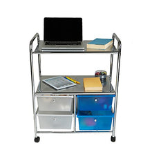 Load image into Gallery viewer, Mind Reader Rolling Utility Cart, 25 Inch, Silver 4 Drawer