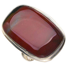 Load image into Gallery viewer, StarGems Natural Blood Stone Handmade 925 Sterling Silver Ring 7 D4967