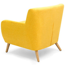 Load image into Gallery viewer, Best Choice Products Mid-Century Modern Linen Upholstered Button Tufted Accent Chair - Yellow