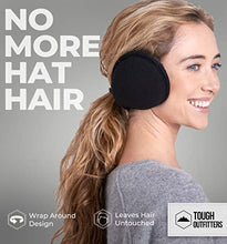 Load image into Gallery viewer, Ear Muffs for Men & Women - Winter Ear Warmers Behind the Head Style - Ear Covers for Cold Weather Black Soft Fleece Earmuffs