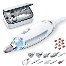Load image into Gallery viewer, Beurer 24-piece Professional Manicure & Pedicure Nail Drill Kit | 10 Stainless Steel Attachm./10 Sanding Bands, 18 Speeds | Electric Nail File Set, Nails Care Tools, For Foot/Hand | Storage Case, MP62