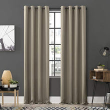 Load image into Gallery viewer, Sun Zero Soho 2-Pack Energy Efficient Blackout Grommet Curtain Panel Pair, 54 in x 63, Stone