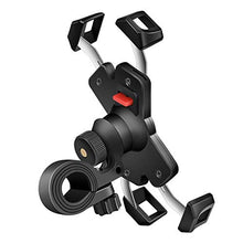 Load image into Gallery viewer, visnfa New Bike Phone Mount with Stainless Steel Clamp Arms Anti Shake and Stable 360° Rotation Bike Accessories/Bike Phone Holder for Any Smartphones GPS Other Devices Between 4 and 7 inches
