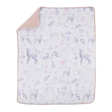 Load image into Gallery viewer, NoJo Watercolor Deer 4 Piece Nursery Crib Bedding Set, Pink/Grey/White/Blue