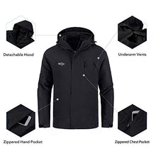 Load image into Gallery viewer, Wantdo Men's Mountain Waterproof Ski Jacket Winter Snow Coat Windproof Rain Jacket Black S