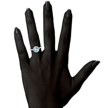 Load image into Gallery viewer, Swarovski Crystal 14K White Gold Plated Birthstone Rings | White Gold Rings for Women | Aquamarine Ring
