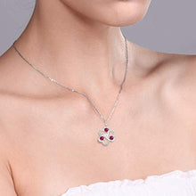 Load image into Gallery viewer, Gem Stone King 925 Sterling Silver Pink Tourmaline 3 Hearts Pendant Necklace 0.75 Ct Round With 18 Inch Chain