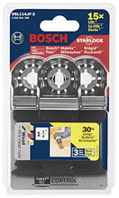 Load image into Gallery viewer, BOSCH Starlock Oscillating Tool Blades, Bi-Metal Multitool Blades for Hard Wood, Laminate and Drywall; Extra Clean Plunge Cut Saw Blades, 3-Pack, 1-1/4 Width (OSL114JF-3)